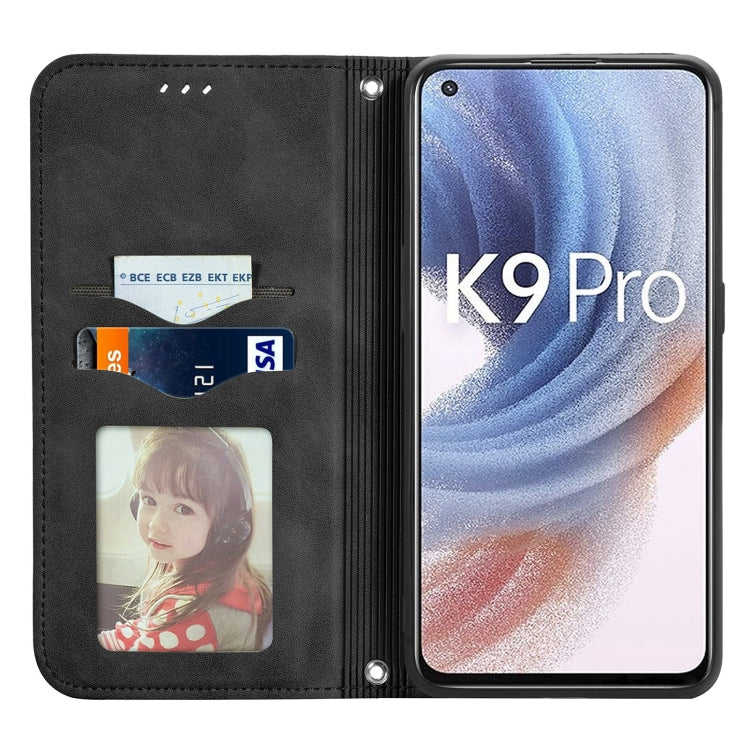 For OPPO  K9 Pro Retro Skin Feel Magnetic Horizontal Flip Leather Case with Holder & Card Slots & Wallet & Photo Frame