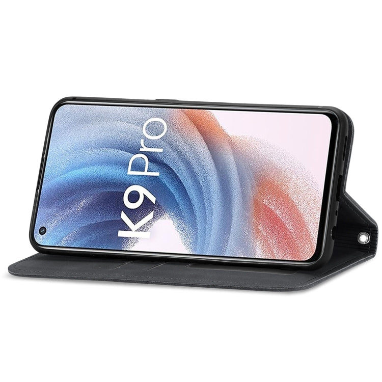 For OPPO  K9 Pro Retro Skin Feel Magnetic Horizontal Flip Leather Case with Holder & Card Slots & Wallet & Photo Frame