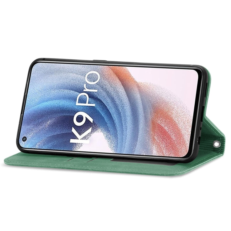 For OPPO  K9 Pro Retro Skin Feel Magnetic Horizontal Flip Leather Case with Holder & Card Slots & Wallet & Photo Frame