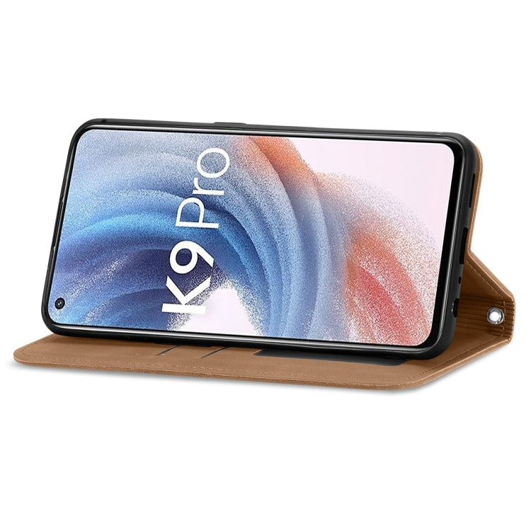 For OPPO  K9 Pro Retro Skin Feel Magnetic Horizontal Flip Leather Case with Holder & Card Slots & Wallet & Photo Frame