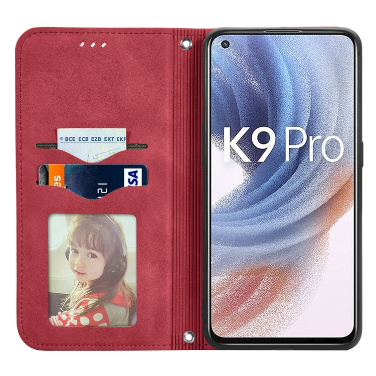 For OPPO  K9 Pro Retro Skin Feel Magnetic Horizontal Flip Leather Case with Holder & Card Slots & Wallet & Photo Frame