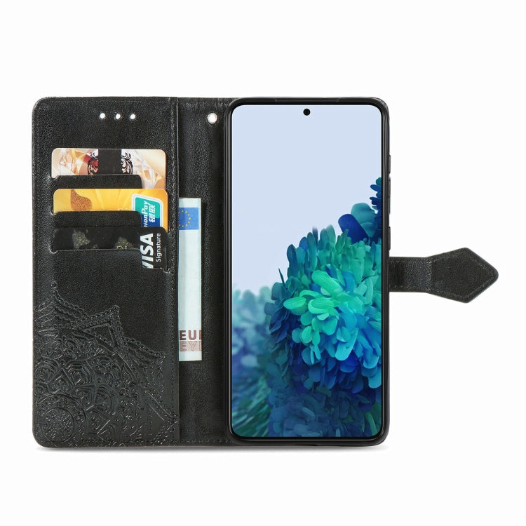 For Samsung Galaxy S22 5G Mandala Flower Embossed Horizontal Flip Leather Case with Holder & Card Slots & Wallet & Lanyard