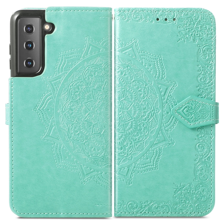 For Samsung Galaxy S22+ 5G Mandala Flower Embossed Horizontal Flip Leather Case with Holder & Card Slots & Wallet & Lanyard