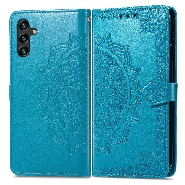 For Samsung Galaxy A13 5G Mandala Flower Embossed Horizontal Flip Leather Case with Holder & Card Slots & Wallet & Lanyard