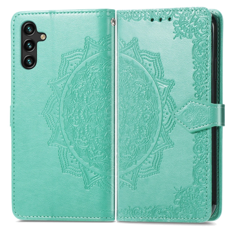 For Samsung Galaxy A13 5G Mandala Flower Embossed Horizontal Flip Leather Case with Holder & Card Slots & Wallet & Lanyard