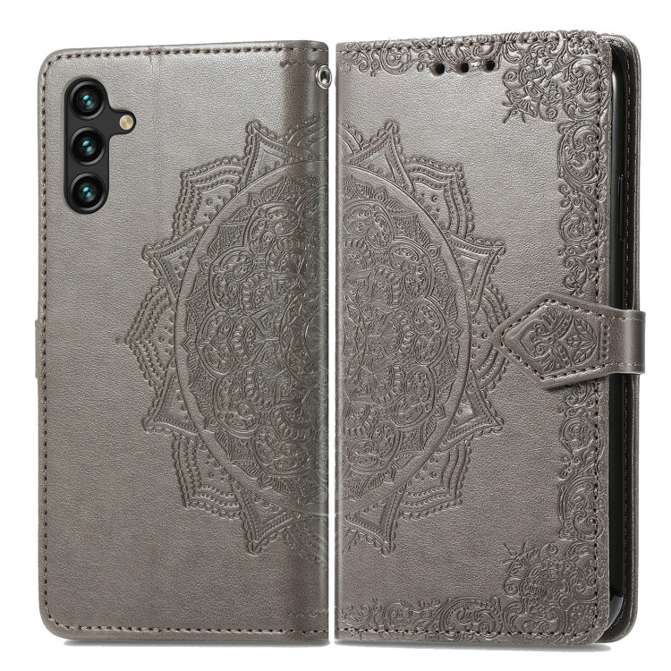 For Samsung Galaxy A13 5G Mandala Flower Embossed Horizontal Flip Leather Case with Holder & Card Slots & Wallet & Lanyard