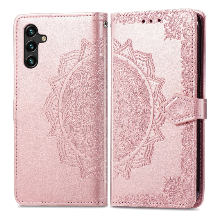For Samsung Galaxy A13 5G Mandala Flower Embossed Horizontal Flip Leather Case with Holder & Card Slots & Wallet & Lanyard