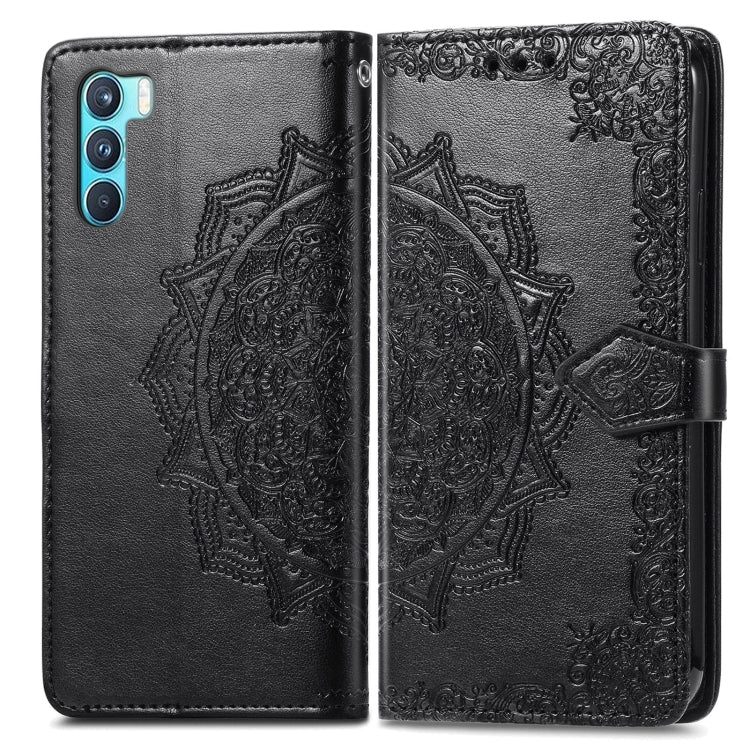 For OPPO  K9 Pro Mandala Flower Embossed Horizontal Flip Leather Case with Holder & Card Slots & Wallet & Lanyard