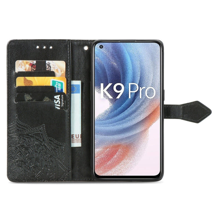 For OPPO  K9 Pro Mandala Flower Embossed Horizontal Flip Leather Case with Holder & Card Slots & Wallet & Lanyard