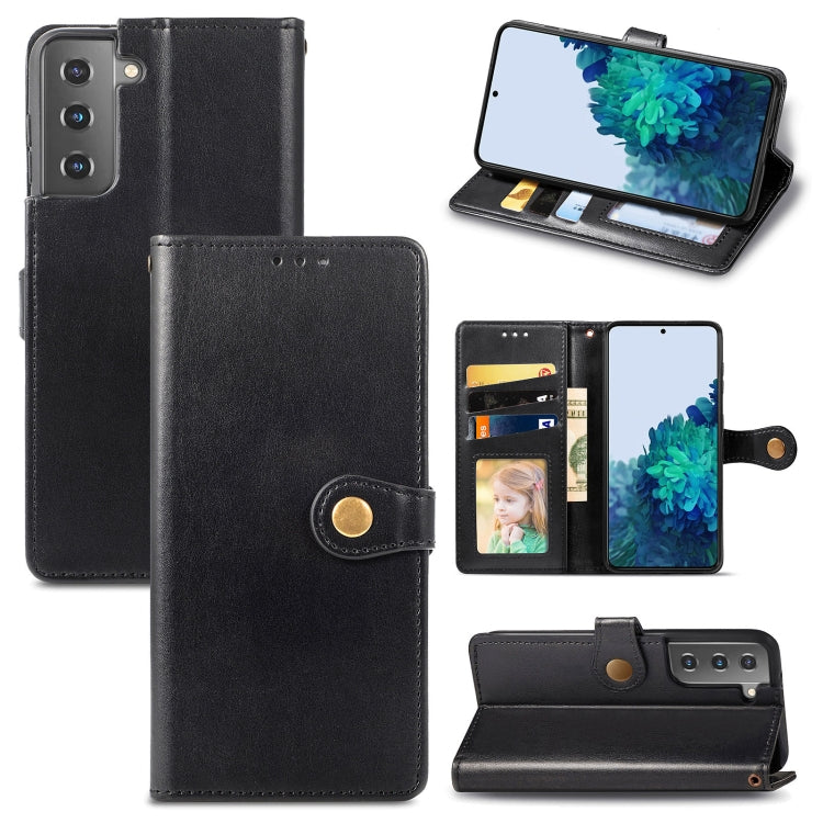 For Samsung Galaxy S22 5G Solid Color Leather Buckle Phone Case