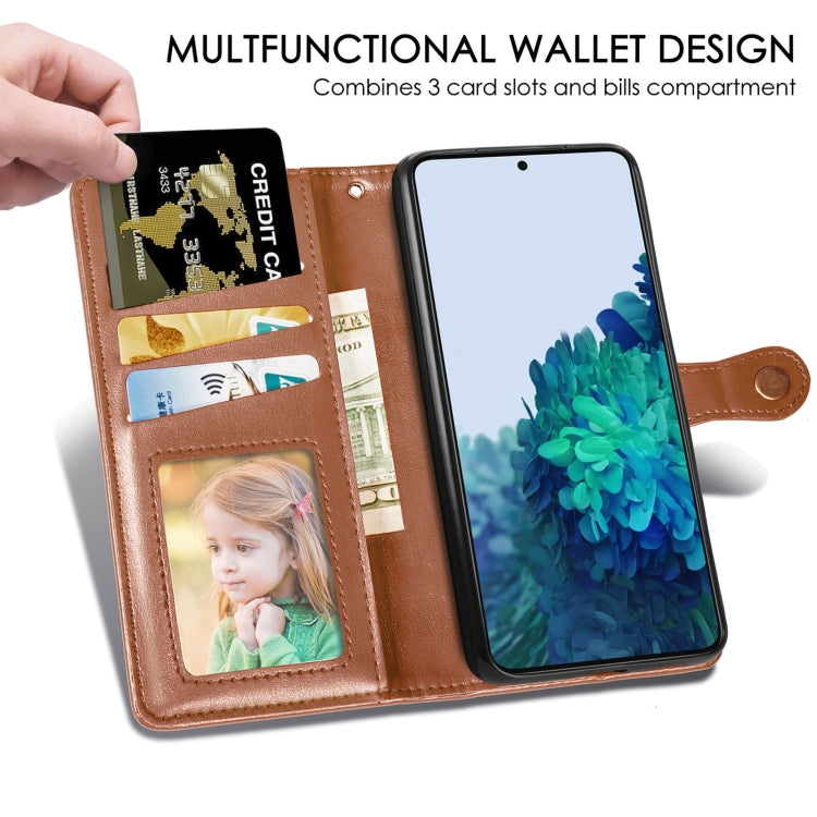 For Samsung Galaxy S22 5G Solid Color Leather Buckle Phone Case