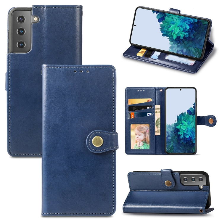 For Samsung Galaxy S22 5G Solid Color Leather Buckle Phone Case