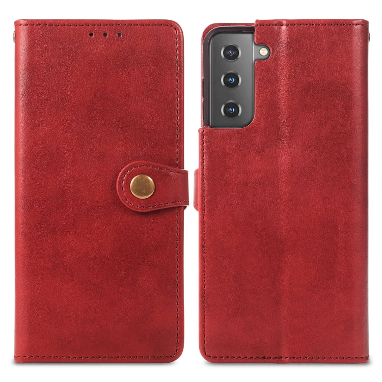 For Samsung Galaxy S22 5G Solid Color Leather Buckle Phone Case