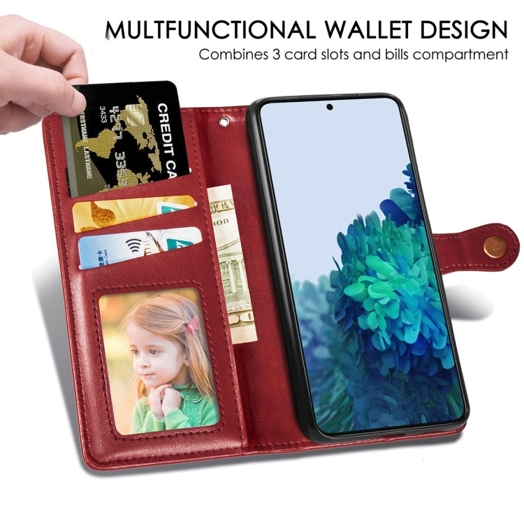 For Samsung Galaxy S22 5G Solid Color Leather Buckle Phone Case