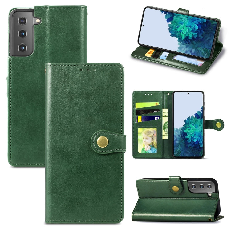 For Samsung Galaxy S22 5G Solid Color Leather Buckle Phone Case