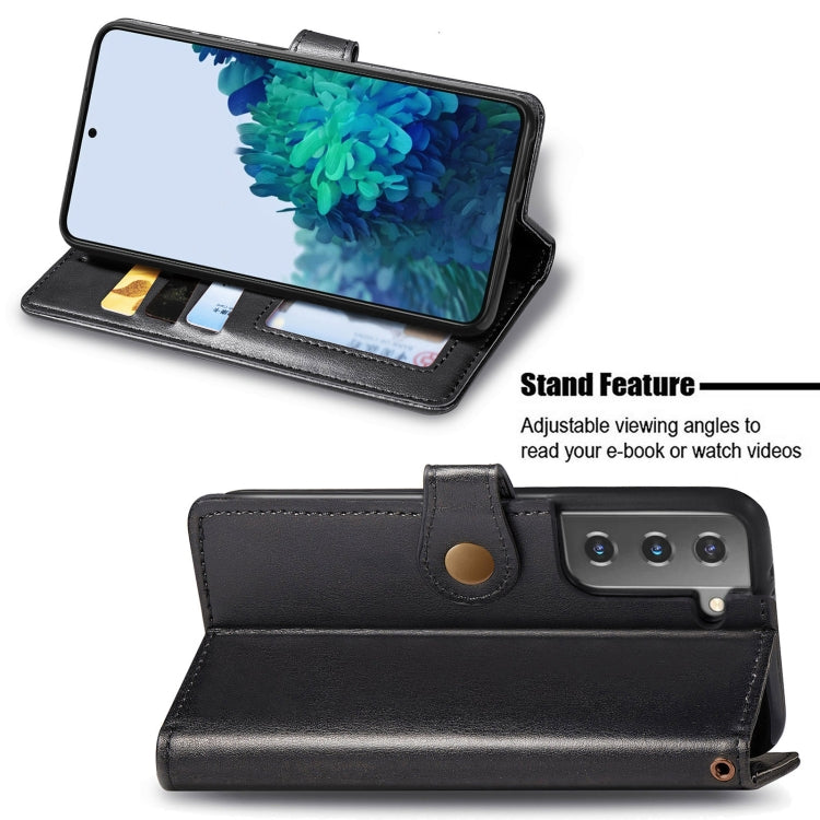 For Samsung Galaxy S22+ 5G Solid Color Leather Buckle Phone Case
