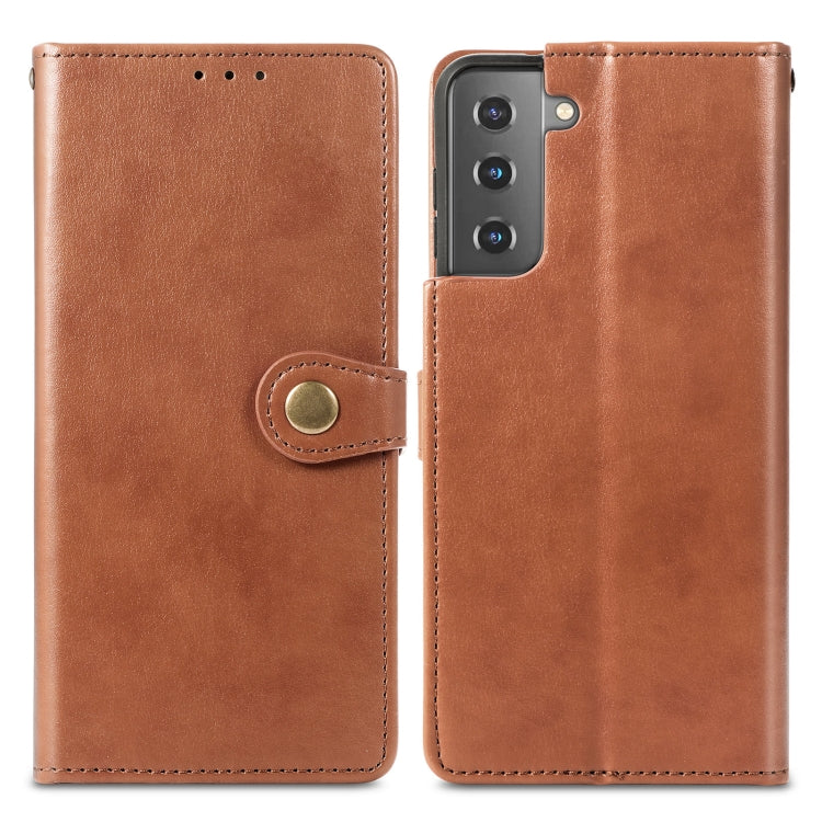 For Samsung Galaxy S22+ 5G Solid Color Leather Buckle Phone Case