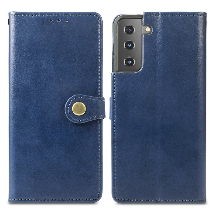 For Samsung Galaxy S22+ 5G Solid Color Leather Buckle Phone Case