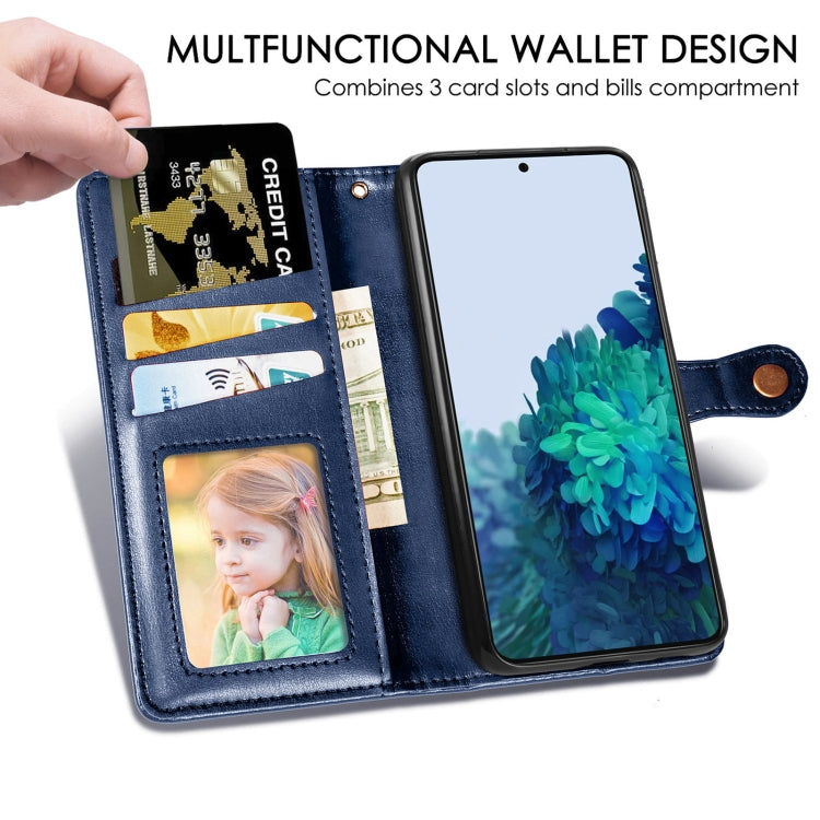 For Samsung Galaxy S22+ 5G Solid Color Leather Buckle Phone Case
