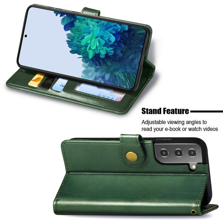 For Samsung Galaxy S22+ 5G Solid Color Leather Buckle Phone Case