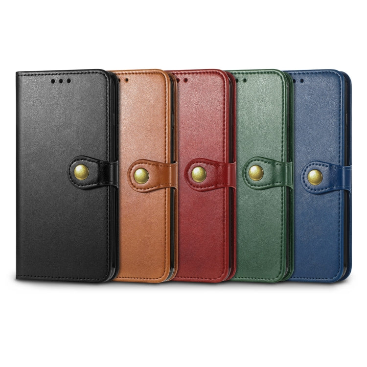 For Samsung Galaxy S22+ 5G Solid Color Leather Buckle Phone Case