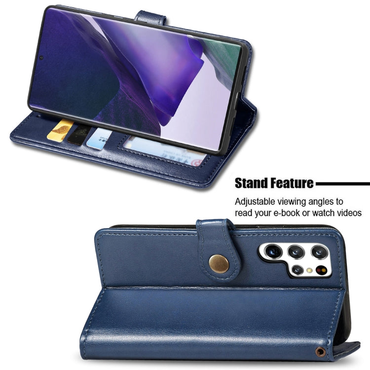 For Samsung Galaxy S22 Ultra 5G Solid Color Leather Buckle Phone Case