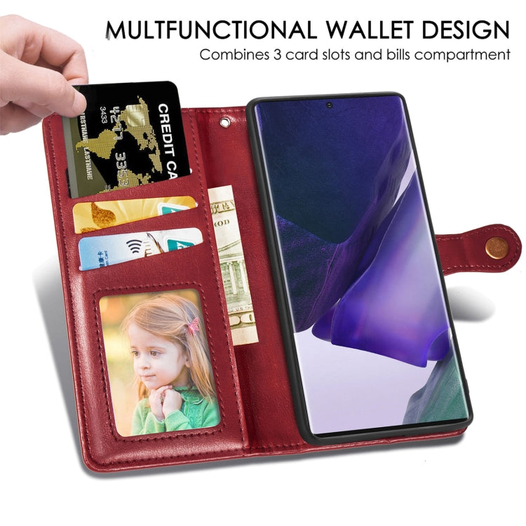For Samsung Galaxy S22 Ultra 5G Solid Color Leather Buckle Phone Case