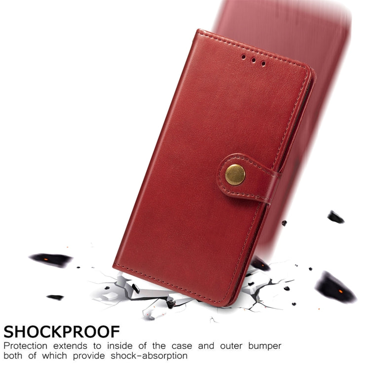 For Samsung Galaxy S22 Ultra 5G Solid Color Leather Buckle Phone Case
