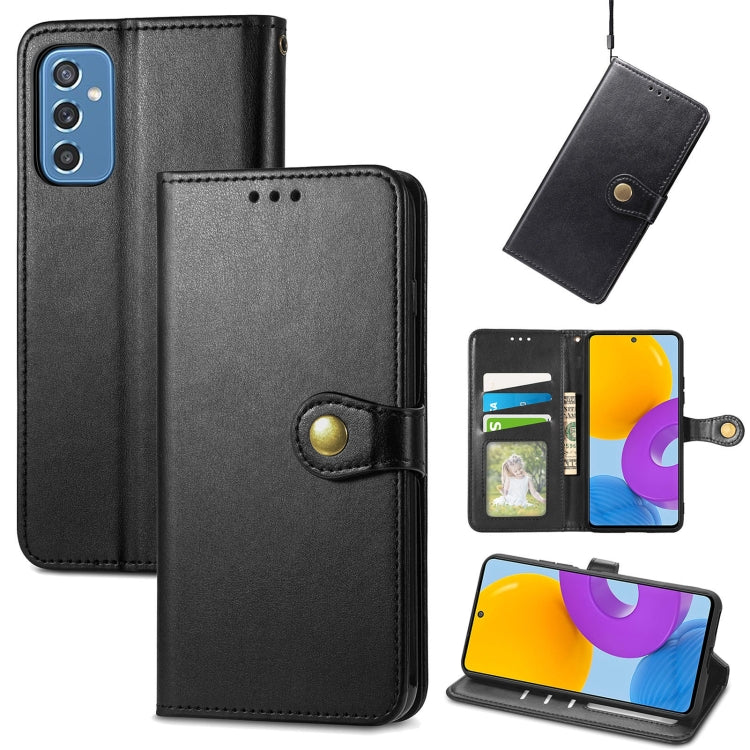 For Samsung Galaxy M52 5G Solid Color Leather Buckle Phone Case