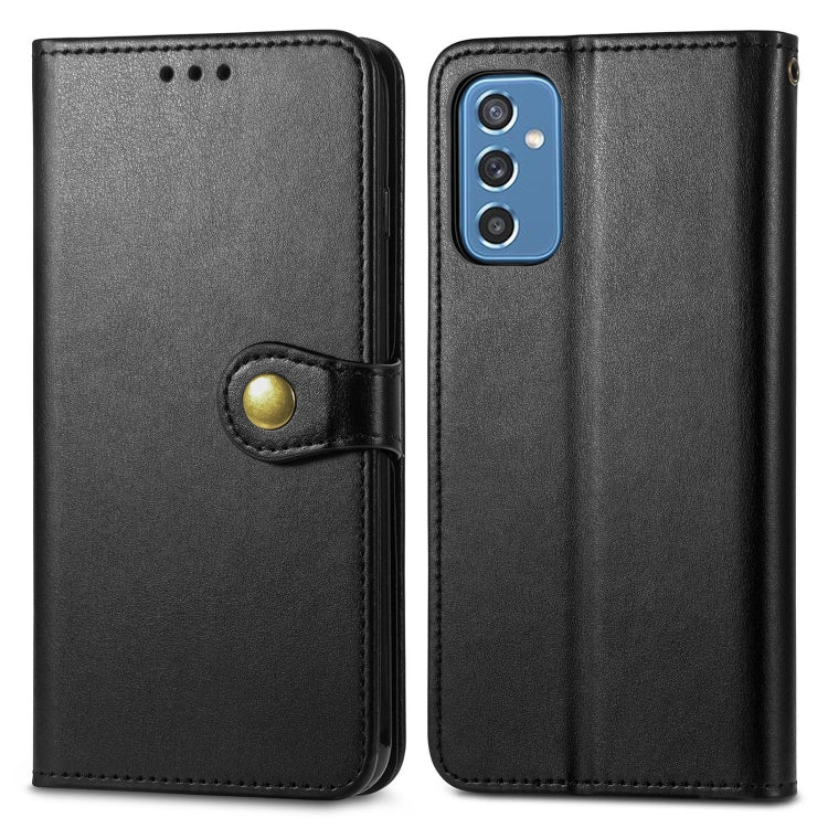 For Samsung Galaxy M52 5G Solid Color Leather Buckle Phone Case