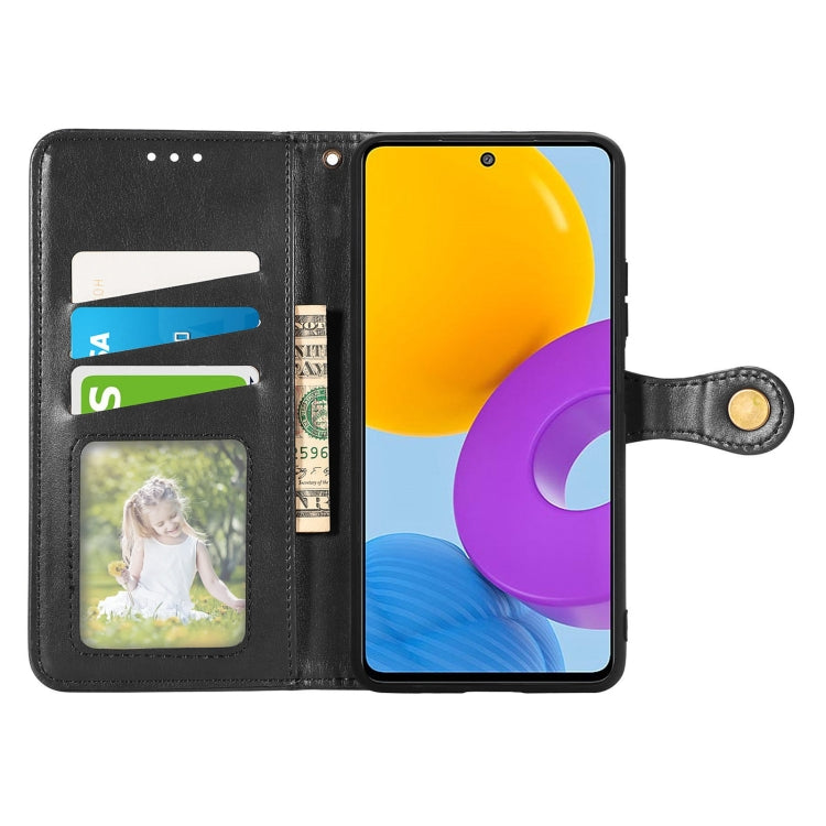 For Samsung Galaxy M52 5G Solid Color Leather Buckle Phone Case
