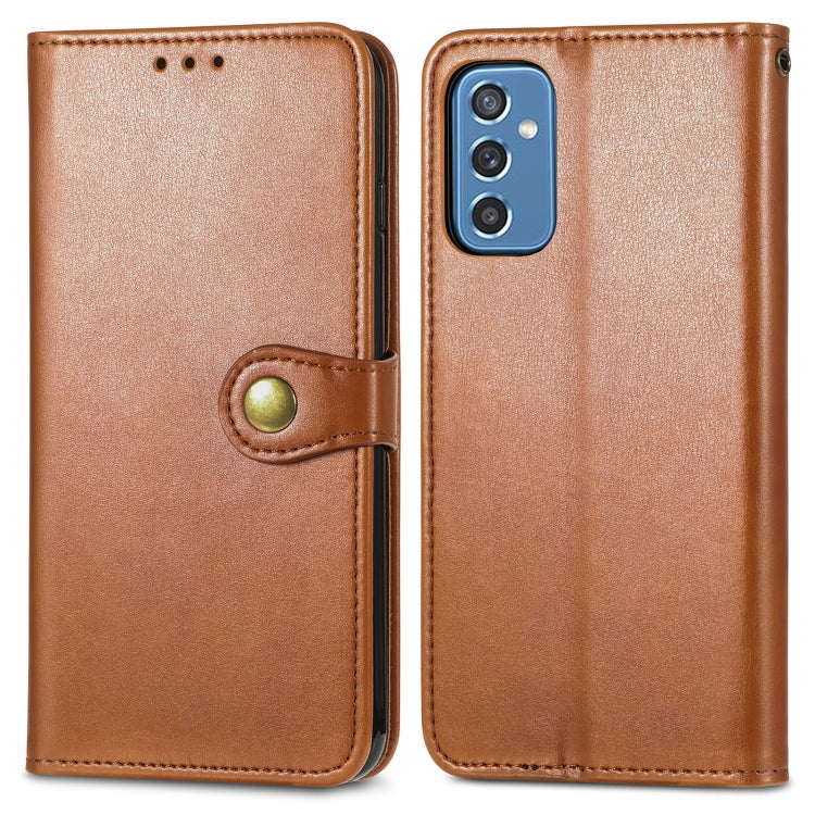 For Samsung Galaxy M52 5G Solid Color Leather Buckle Phone Case