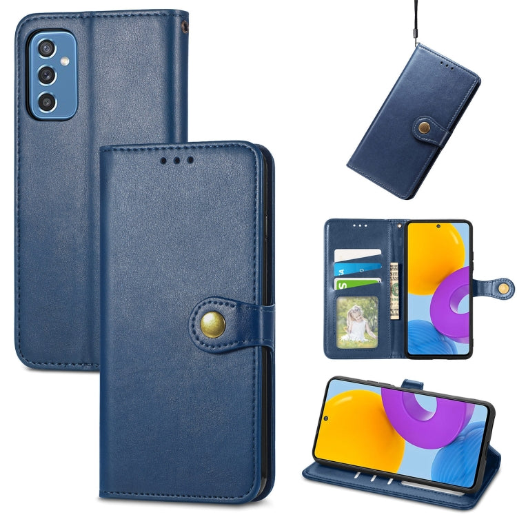For Samsung Galaxy M52 5G Solid Color Leather Buckle Phone Case
