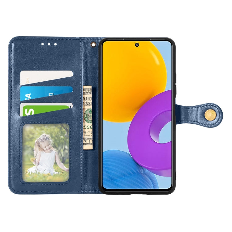 For Samsung Galaxy M52 5G Solid Color Leather Buckle Phone Case