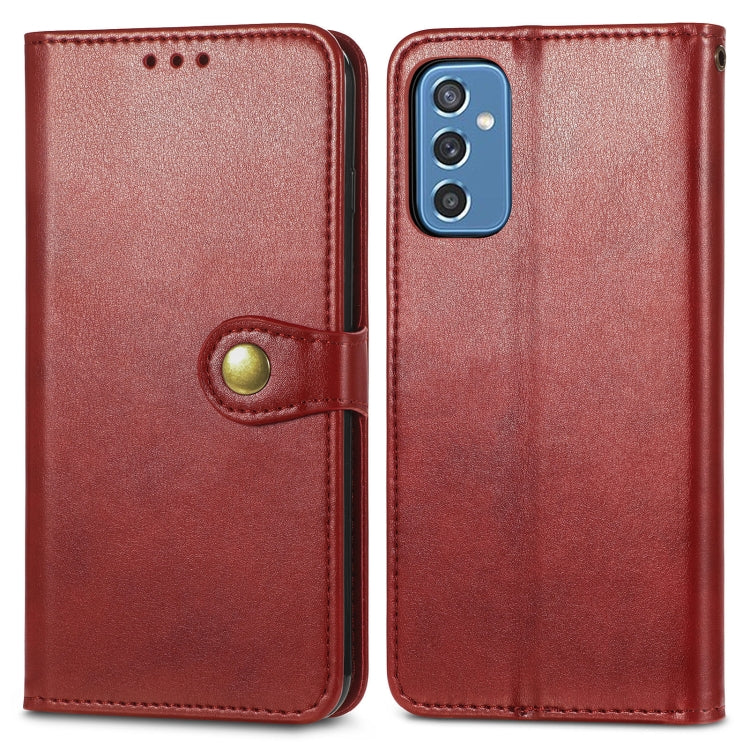 For Samsung Galaxy M52 5G Solid Color Leather Buckle Phone Case
