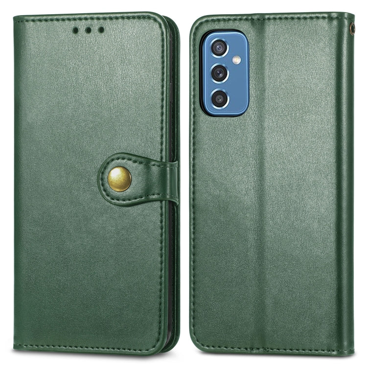 For Samsung Galaxy M52 5G Solid Color Leather Buckle Phone Case