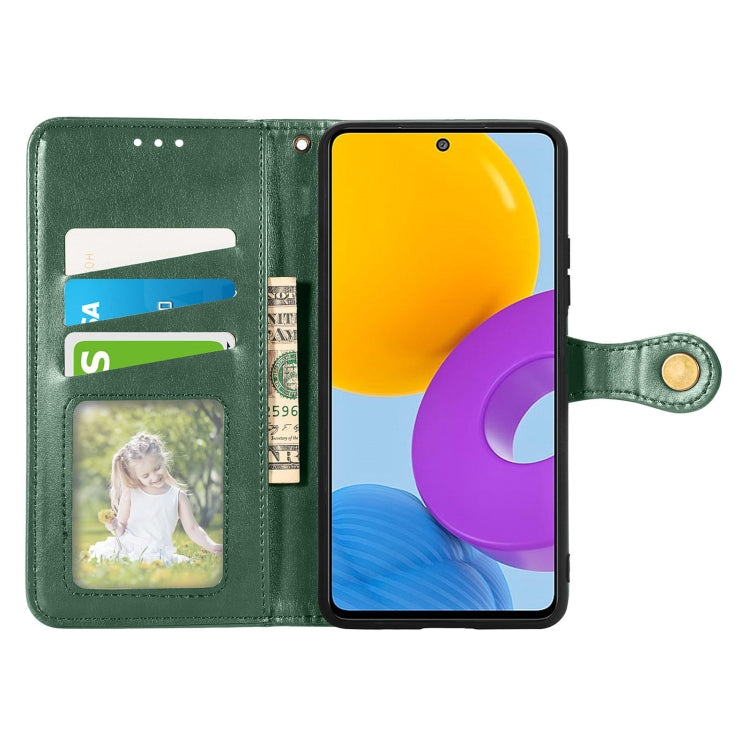 For Samsung Galaxy M52 5G Solid Color Leather Buckle Phone Case