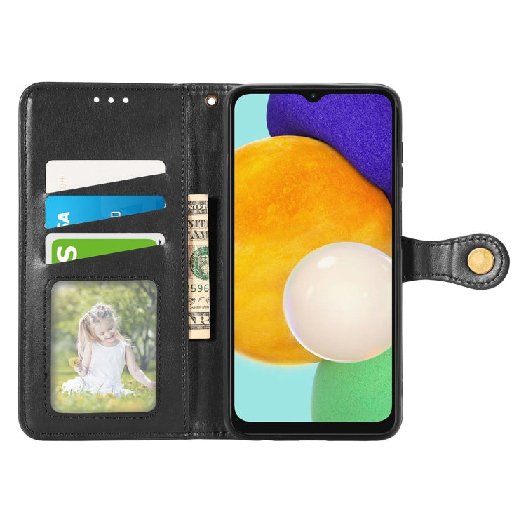 For Samsung Galaxy A13 5G Solid Color Leather Buckle Phone Case
