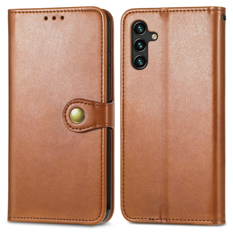 For Samsung Galaxy A13 5G Solid Color Leather Buckle Phone Case