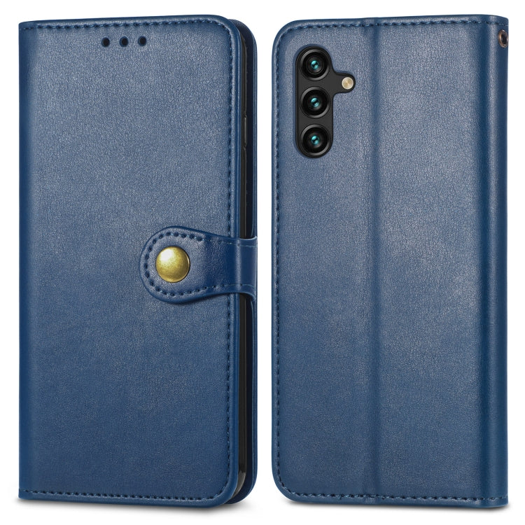 For Samsung Galaxy A13 5G Solid Color Leather Buckle Phone Case