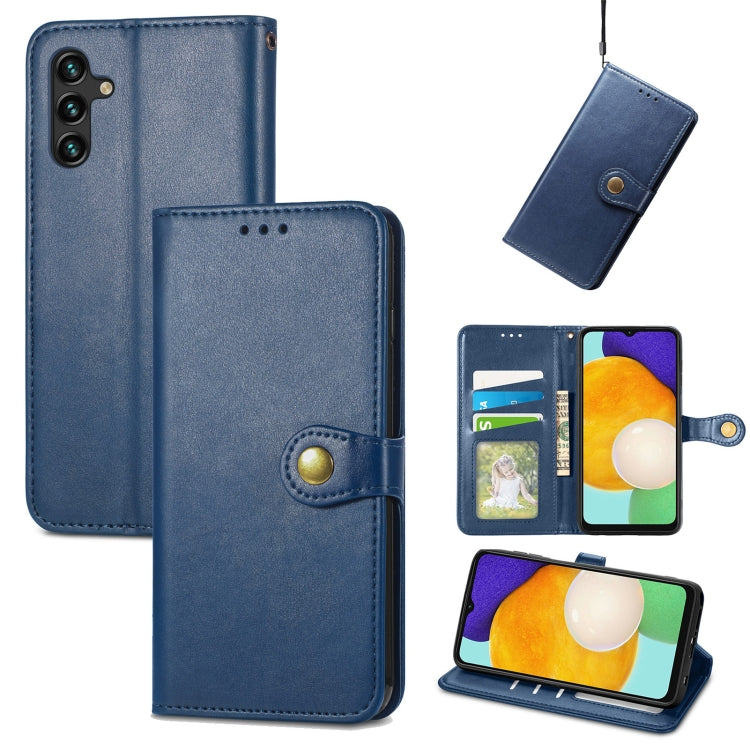 For Samsung Galaxy A13 5G Solid Color Leather Buckle Phone Case