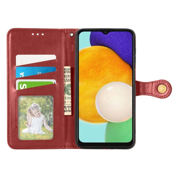 For Samsung Galaxy A13 5G Solid Color Leather Buckle Phone Case