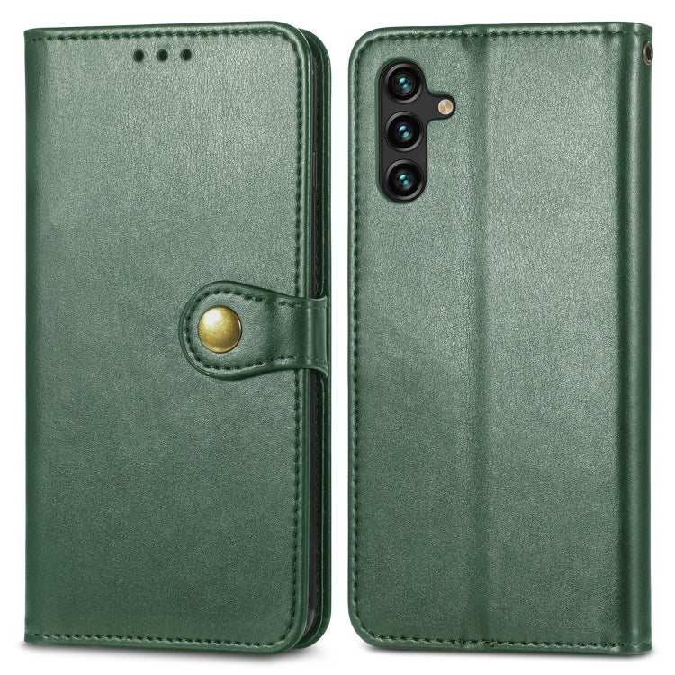 For Samsung Galaxy A13 5G Solid Color Leather Buckle Phone Case
