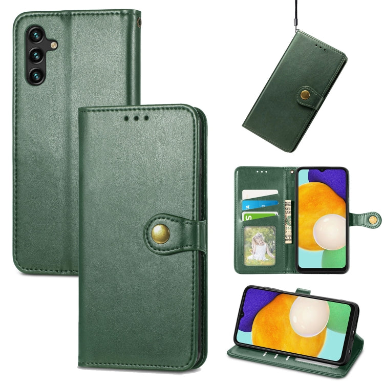 For Samsung Galaxy A13 5G Solid Color Leather Buckle Phone Case