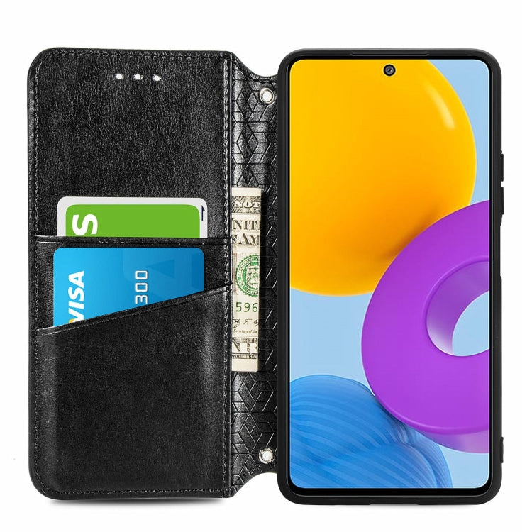 For Samsung Galaxy M52 5G Blooming Mandala Embossed Magnetic Horizontal Flip Leather Case with Holder & Card Slots & Wallet