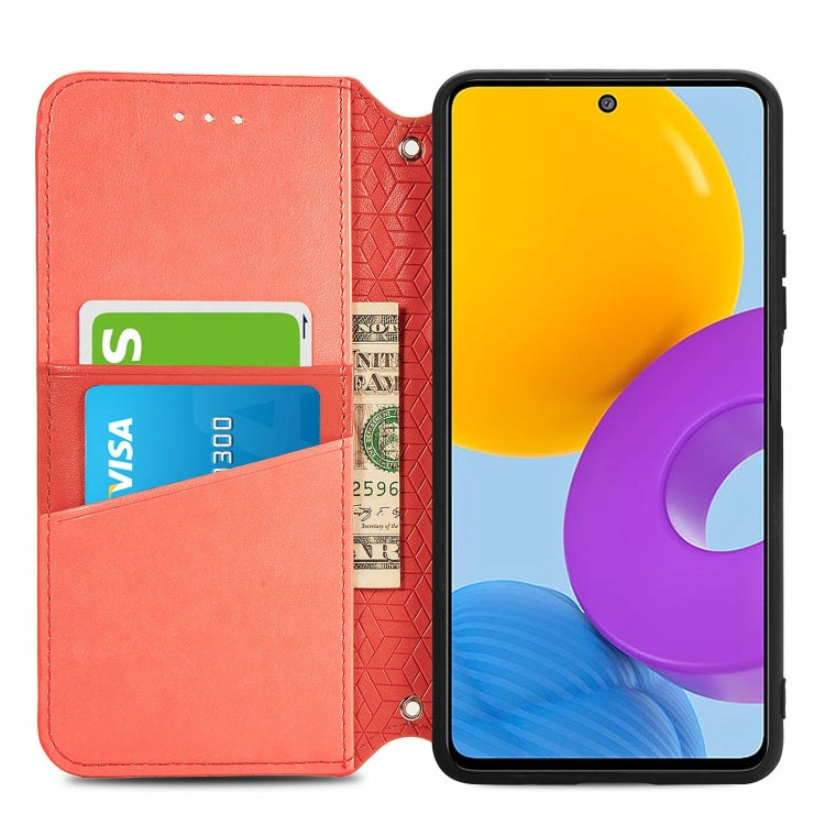 For Samsung Galaxy M52 5G Blooming Mandala Embossed Magnetic Horizontal Flip Leather Case with Holder & Card Slots & Wallet