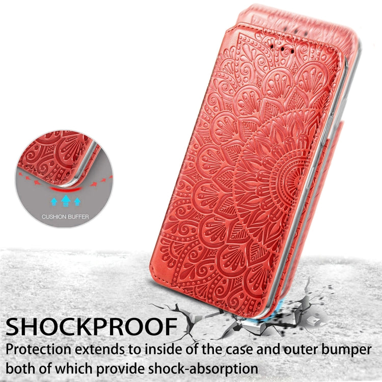 For Samsung Galaxy M52 5G Blooming Mandala Embossed Magnetic Horizontal Flip Leather Case with Holder & Card Slots & Wallet