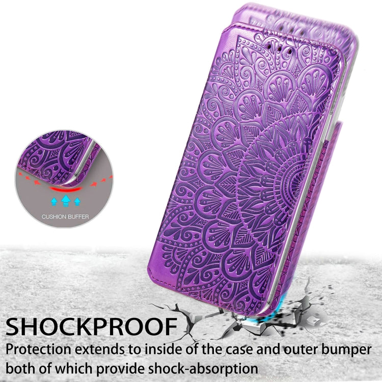 For Samsung Galaxy M52 5G Blooming Mandala Embossed Magnetic Horizontal Flip Leather Case with Holder & Card Slots & Wallet