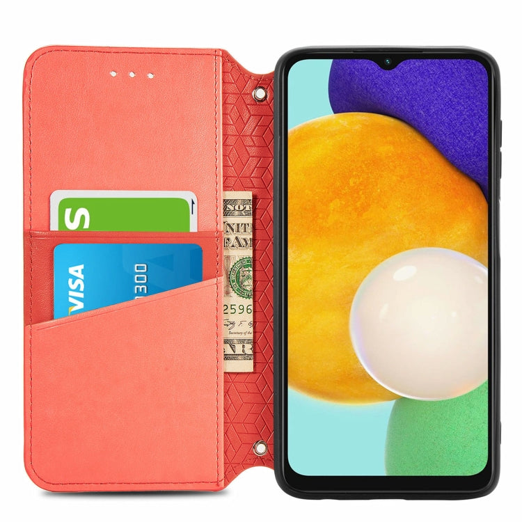 For Samsung Galaxly A13 5G Blooming Mandala Embossed Magnetic Horizontal Flip Leather Case with Holder & Card Slots & Wallet