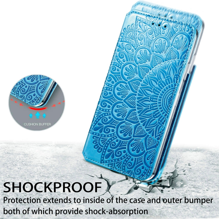 For Samsung Galaxly A13 5G Blooming Mandala Embossed Magnetic Horizontal Flip Leather Case with Holder & Card Slots & Wallet